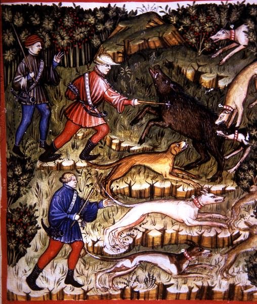 Fol.96r Caccia agli animali, illustrazione da 