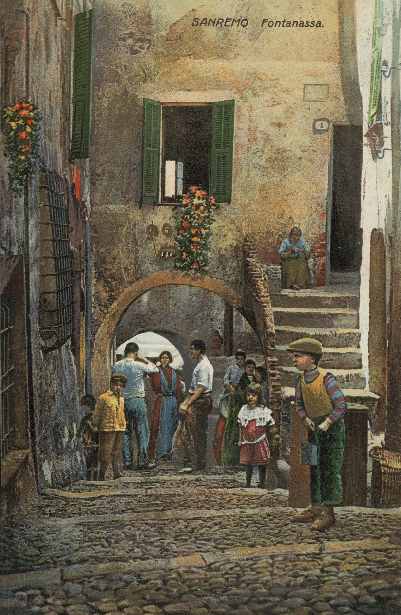 Fontanassa, San Remo, Italia (litografia a colori) da Italian School