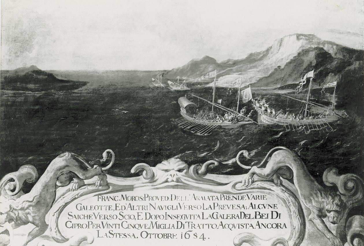 Francesco Morosini (1618-94) in un incidente al largo di Cipro, 1654 da Italian School