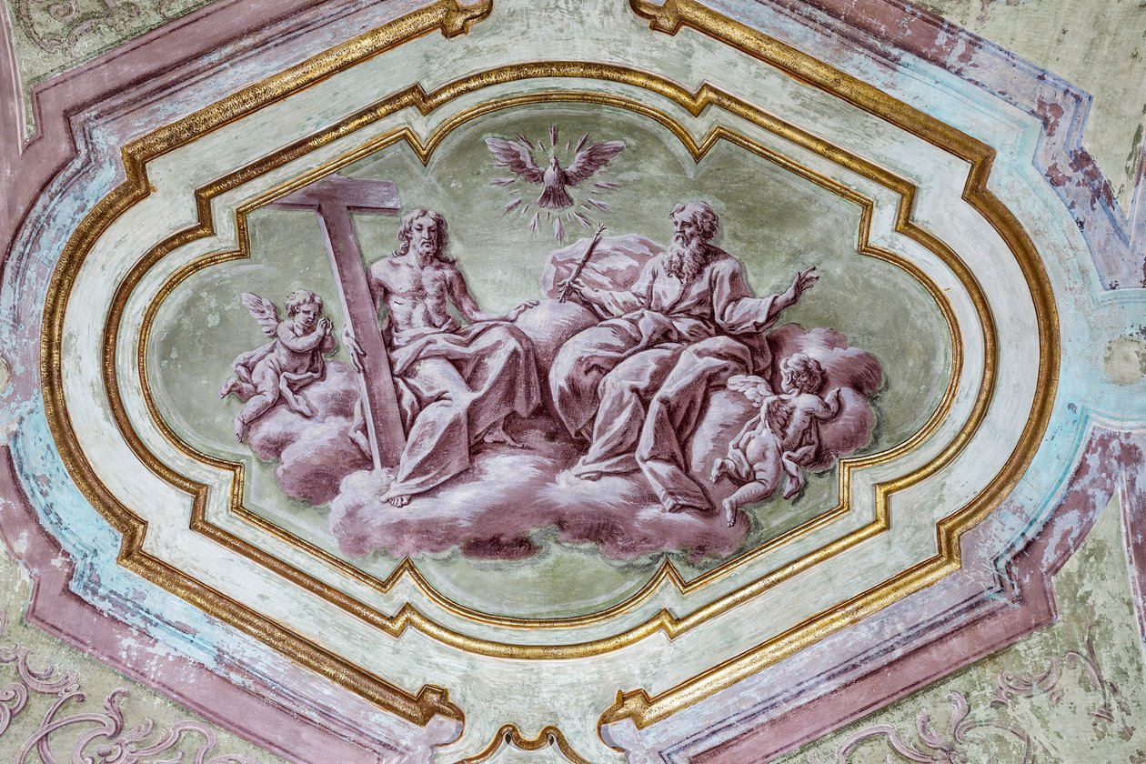 Volta affrescata della cripta absidale posteriore della cattedrale da Italian School