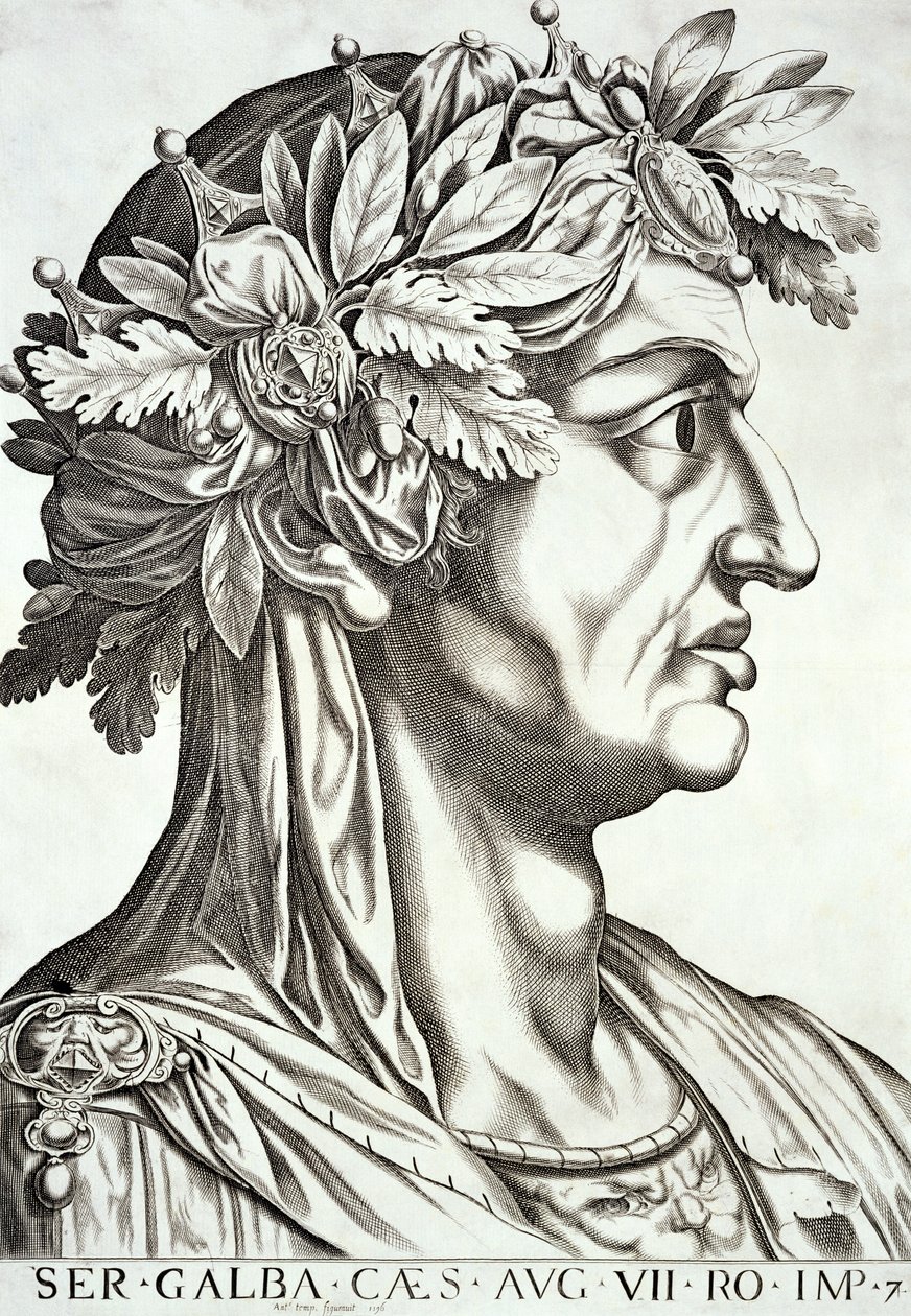 Galba Cesare (3 a.C.-69 d.C.), 1596 da Italian School