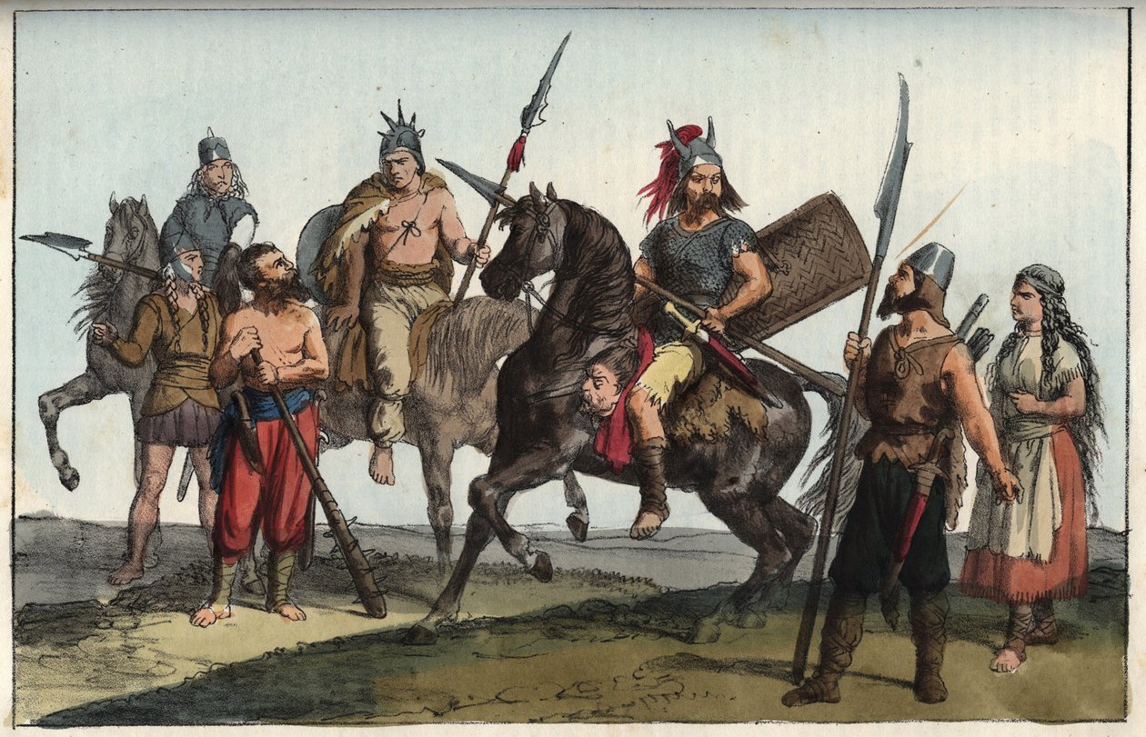 Tribù germanica degli Alamanni - incisione da 