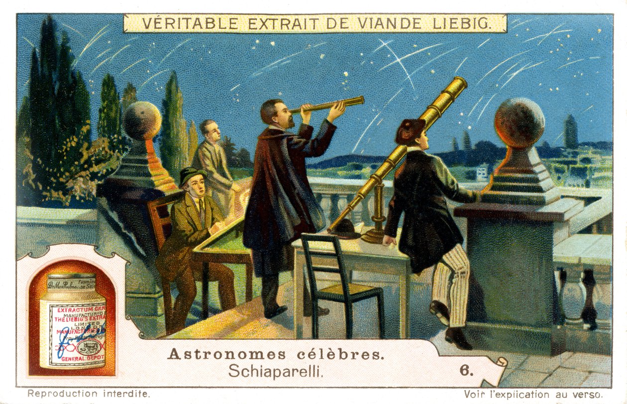 Giovanni Schiaparelli, Osservando il cielo (stampa) da Italian School