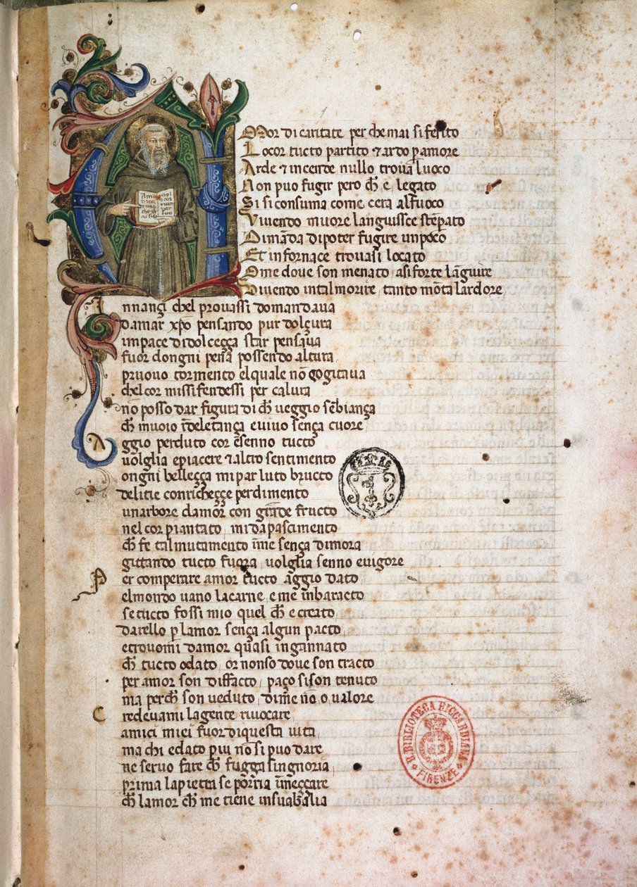 Incipit da Laudae. XV secolo (manoscritto illuminato) da Italian School