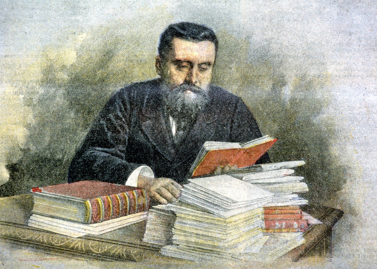 Jean Jaurès al suo banco di lettura (1859 - 1914) - in "La Tribuna illustrata da Italian School