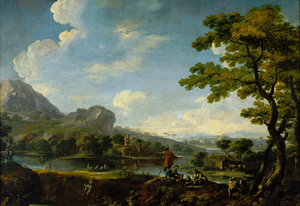 Paesaggio (olio su tela) da Italian School