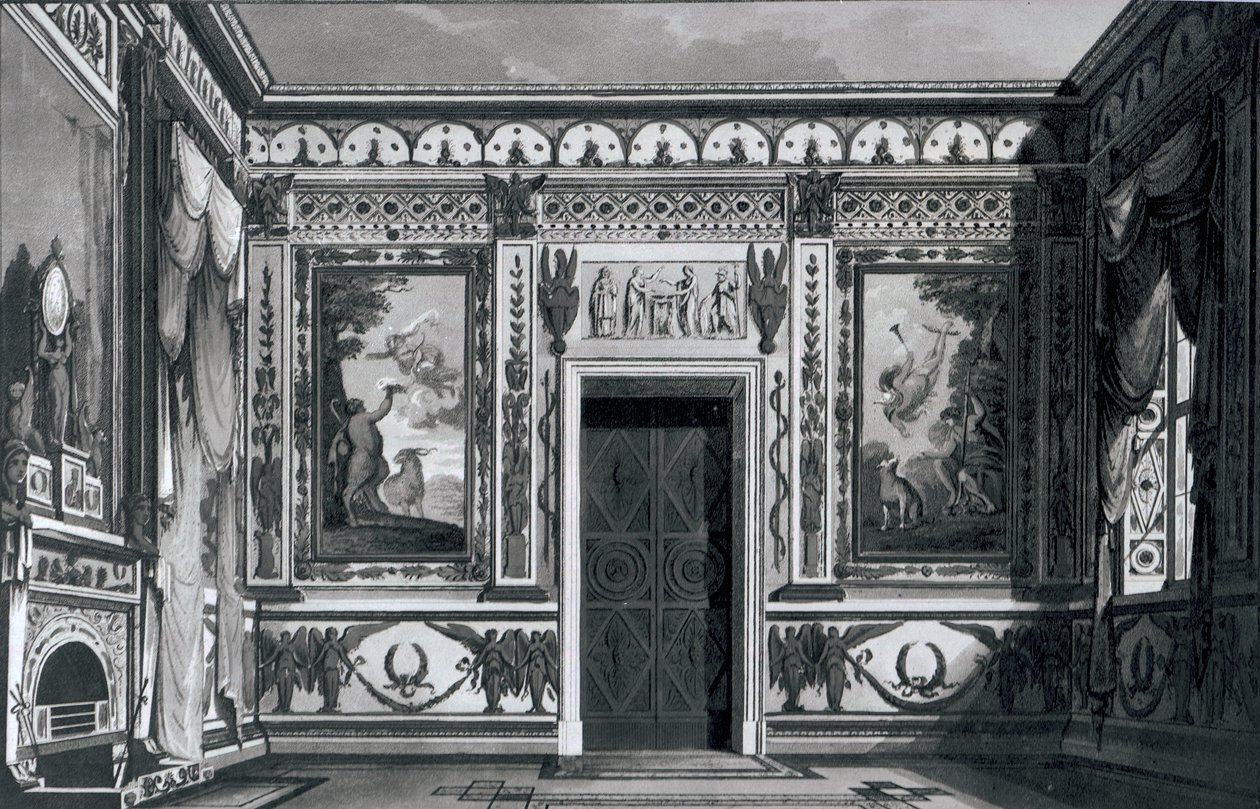 Grande salone greco, da Decorazioni Architettoniche di Gaetano Landi, 1810 da Italian School