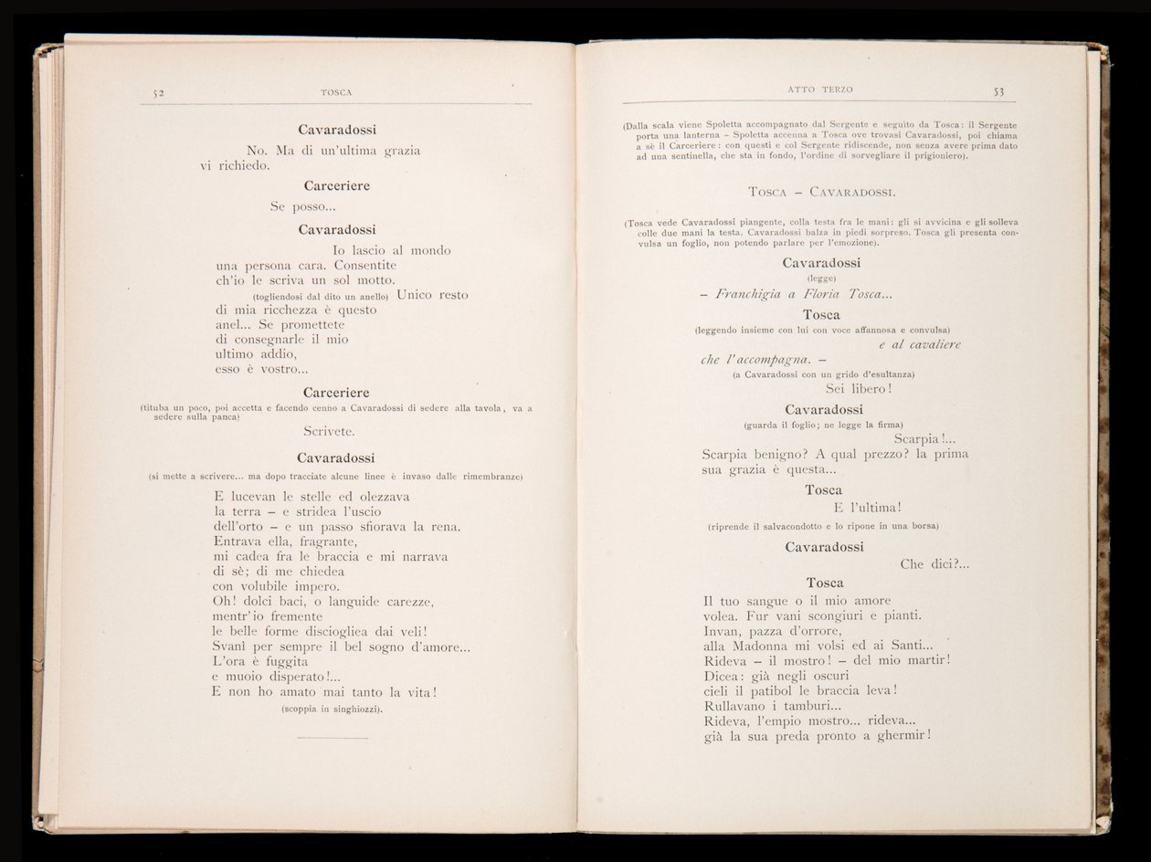 Libretto della Tosca da Italian School