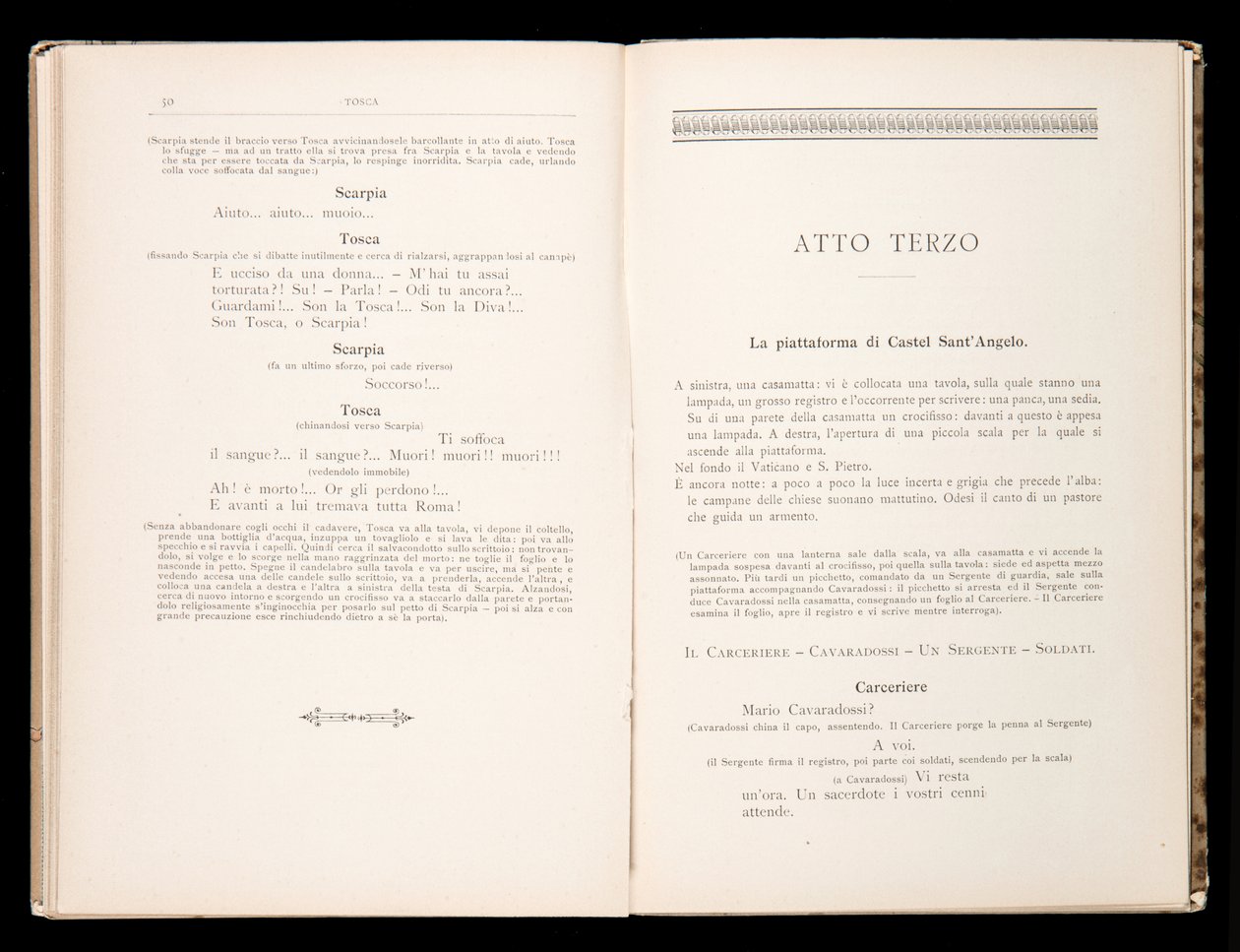 Libretto della Tosca di Giacomo Puccini, Edizione Ricordi, Italia da Italian School