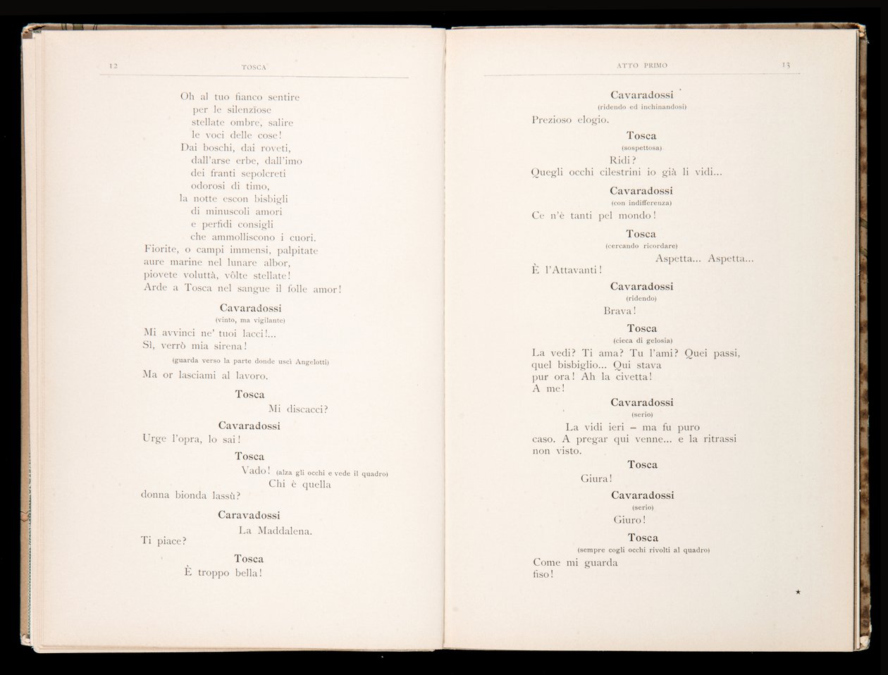 Libretto della Tosca di Giacomo Puccini, Edizione Ricordi, Italia da Italian School