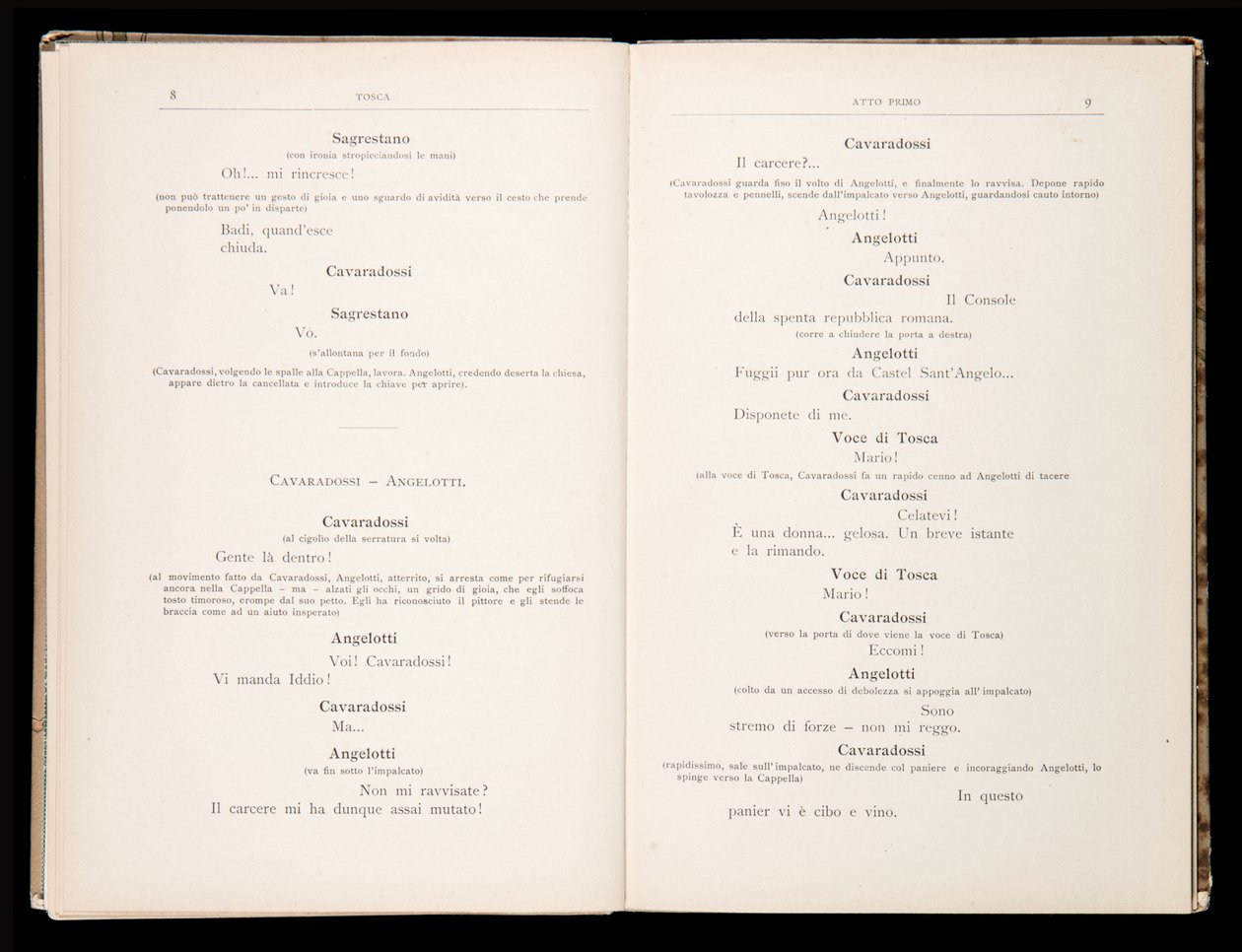 Libretto della Tosca di Giacomo Puccini, Edizione Ricordi, Italia da Italian School