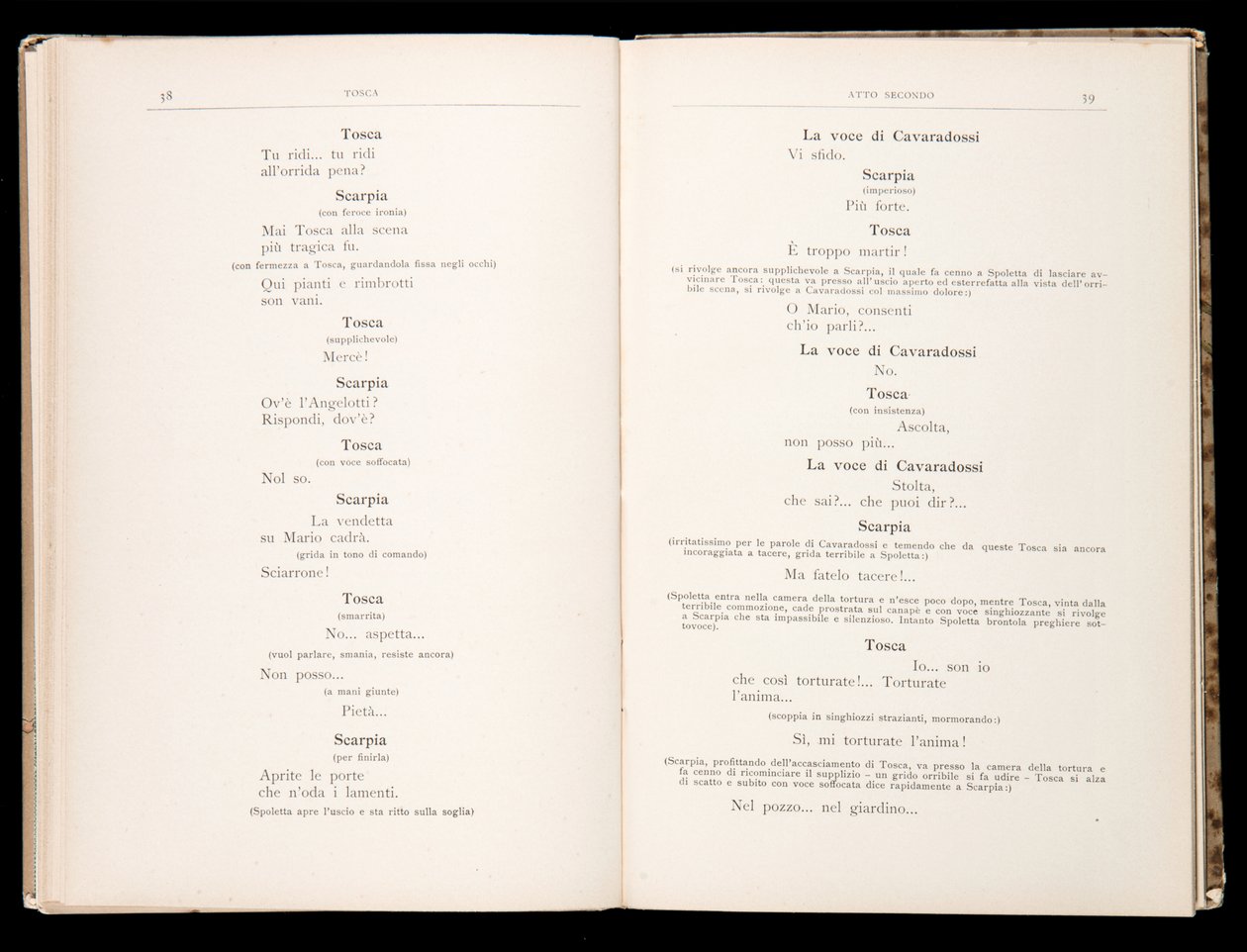 Libretto della Tosca di Giacomo Puccini, Edizione Ricordi, Italia da Italian School