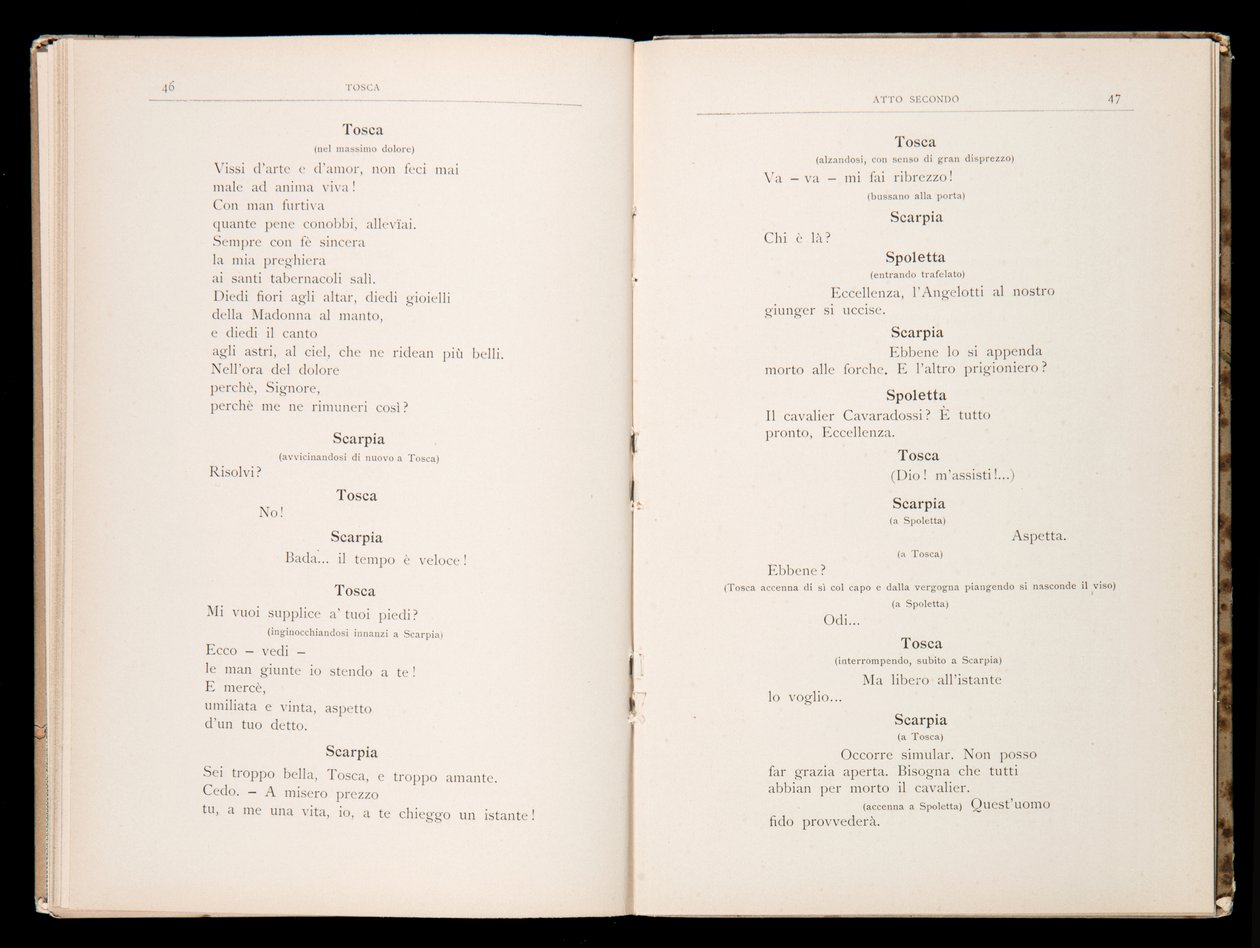Libretto della Tosca di Giacomo Puccini, Edizione Ricordi, Italia da Italian School