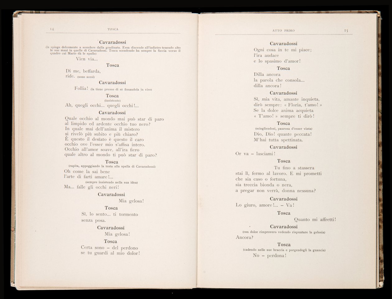 Libretto della Tosca di Giacomo Puccini, Edizione Ricordi, Italia da Italian School
