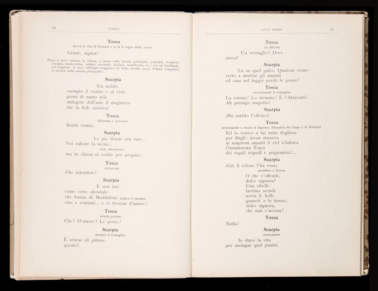 Libretto della Tosca di Giacomo Puccini, Edizione Ricordi, Italia da Italian School