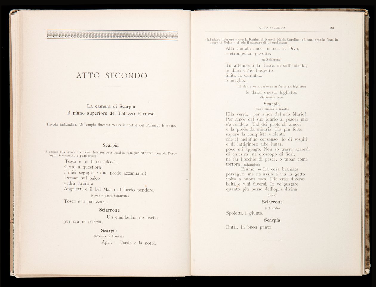 Libretto della Tosca di Giacomo Puccini, Edizione Ricordi, Italia da Italian School