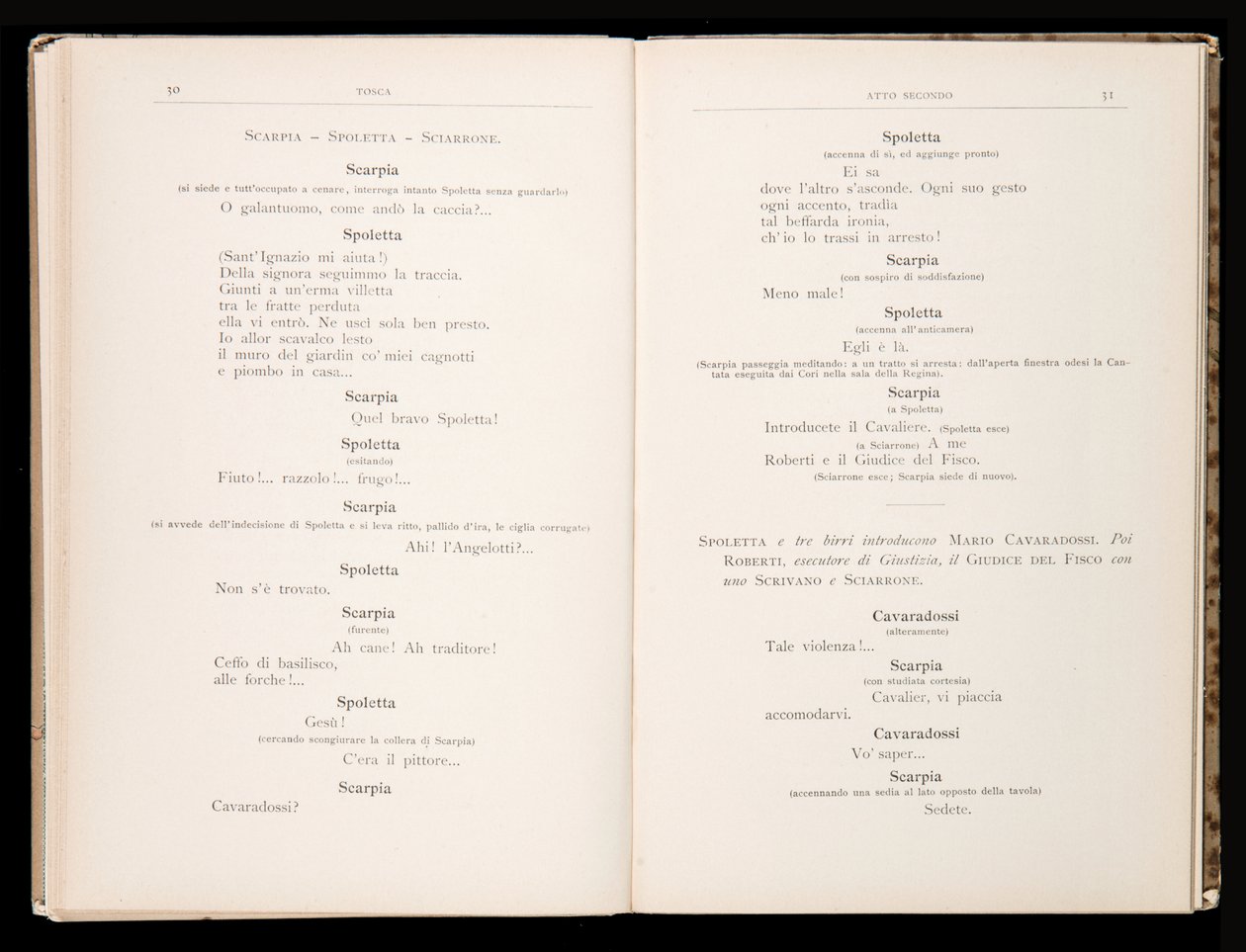 Libretto della Tosca di Giacomo Puccini, Edizione Ricordi, Italia da Italian School