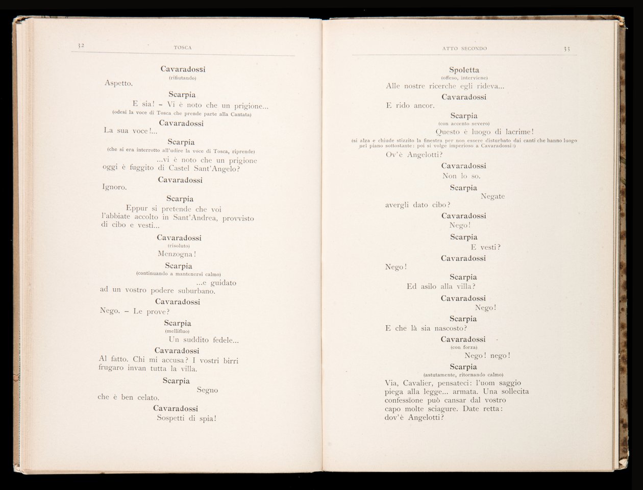 Libretto della Tosca di Giacomo Puccini, Edizione Ricordi, Italia da Italian School