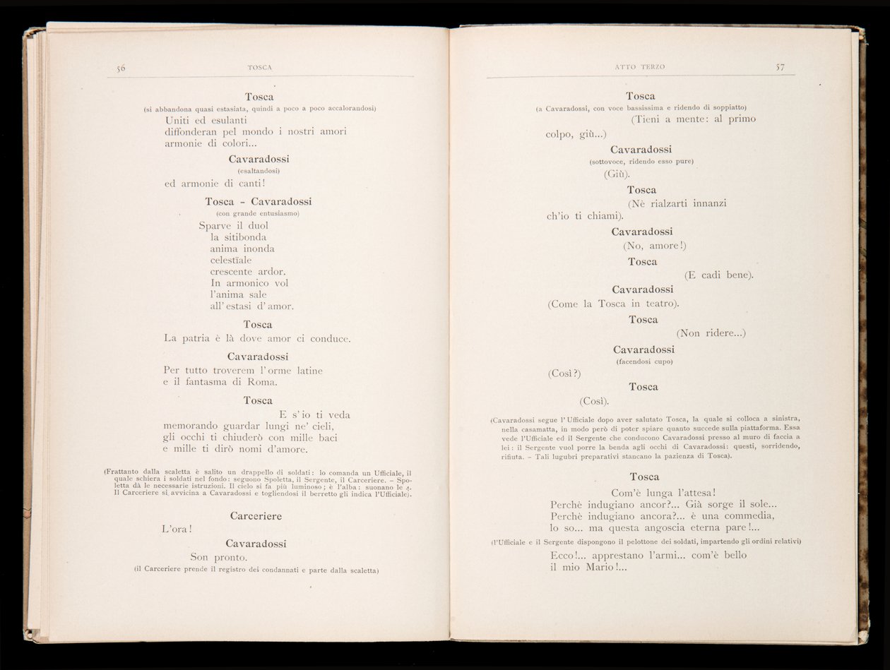 Libretto della Tosca di Giacomo Puccini, Edizione Ricordi, Italia da Italian School
