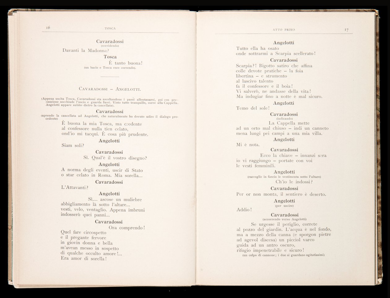 Libretto della Tosca di Giacomo Puccini, Edizione Ricordi, Italia da Italian School