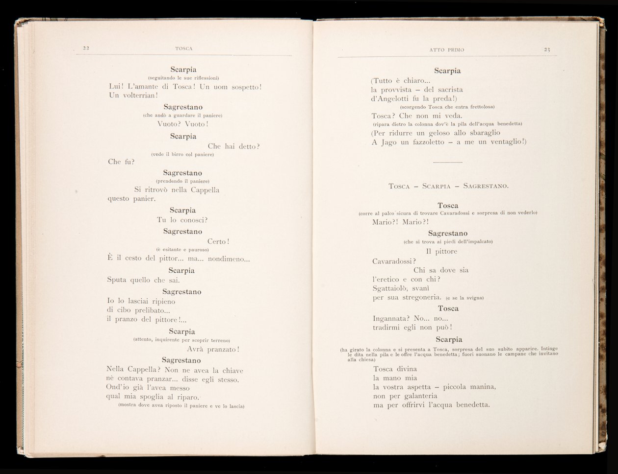 Libretto della Tosca di Giacomo Puccini, Edizione Ricordi, Italia da Italian School
