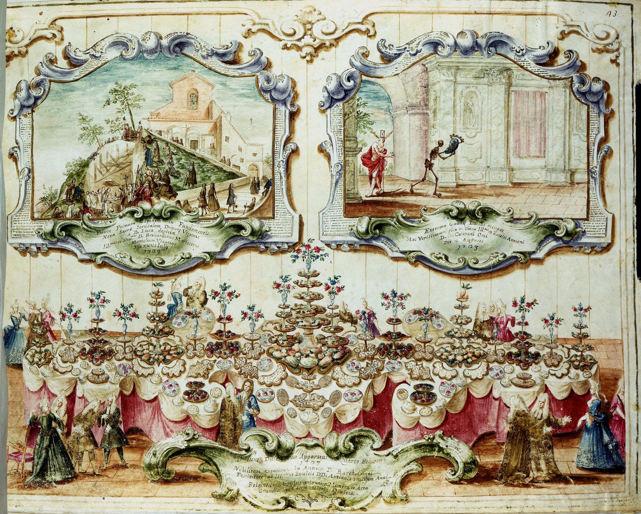 Pranzo dato in onore della nobiltà di Bologna per la festa di San Bartolomeo. 1723. Archivio di Stato di Bologna da Italian School
