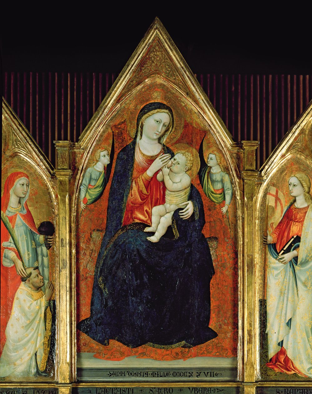 Madonna che allatta il Bambino con santi (dettaglio) da Italian School