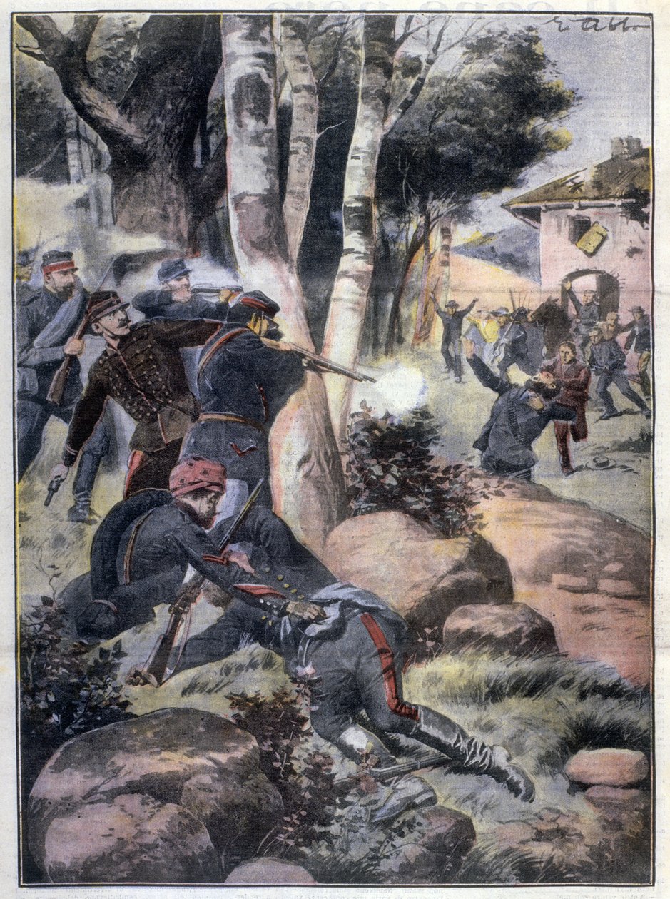 Rivoluzione messicana: combattimenti tra esercito e ribelli Illustrazione di Abbo in "L
