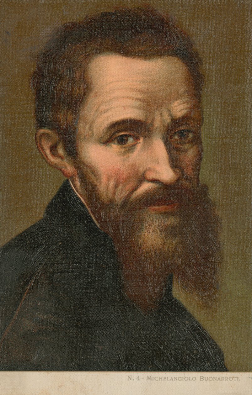 Michelangelo, artista italiano (cromolito) da Italian School