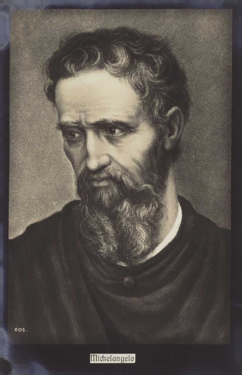 Michelangelo, scultore, pittore e architetto italiano (litografia) da Italian School