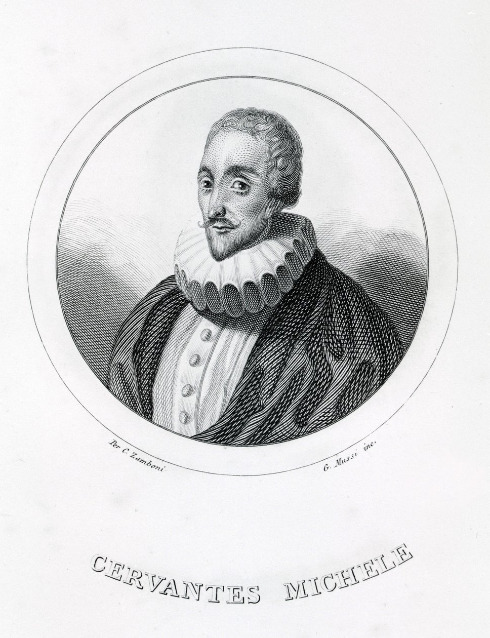 Miguel de Cervantes, scrittore spagnolo (1547 - 1616) da Italian School