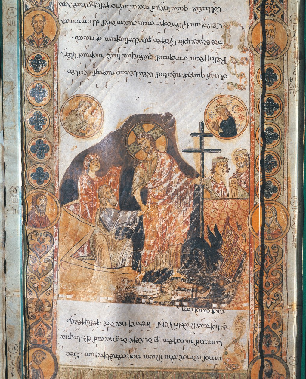 Miniatura che raffigura la Resurrezione di Gesù Cristo da Exultet I (pergamena) da Italian School