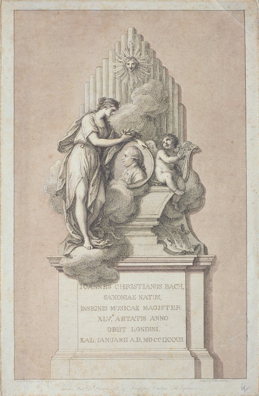 Monumento a Johann Christian Bach (1735-1782) inciso da Francesco Bartolozzi (1727-1815) 1782 da Italian School