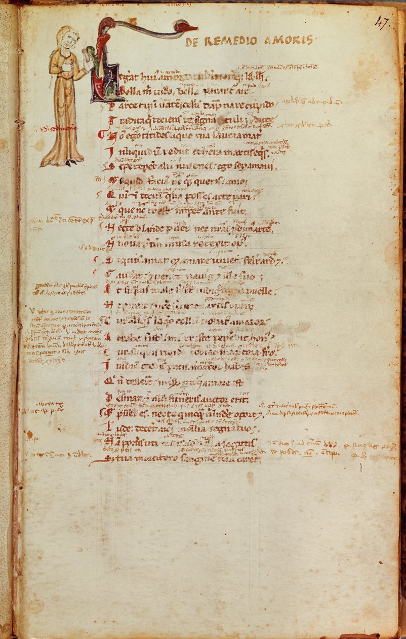 Ms 19 fol.47 Pagina di testo con iniziale istoriata, da L