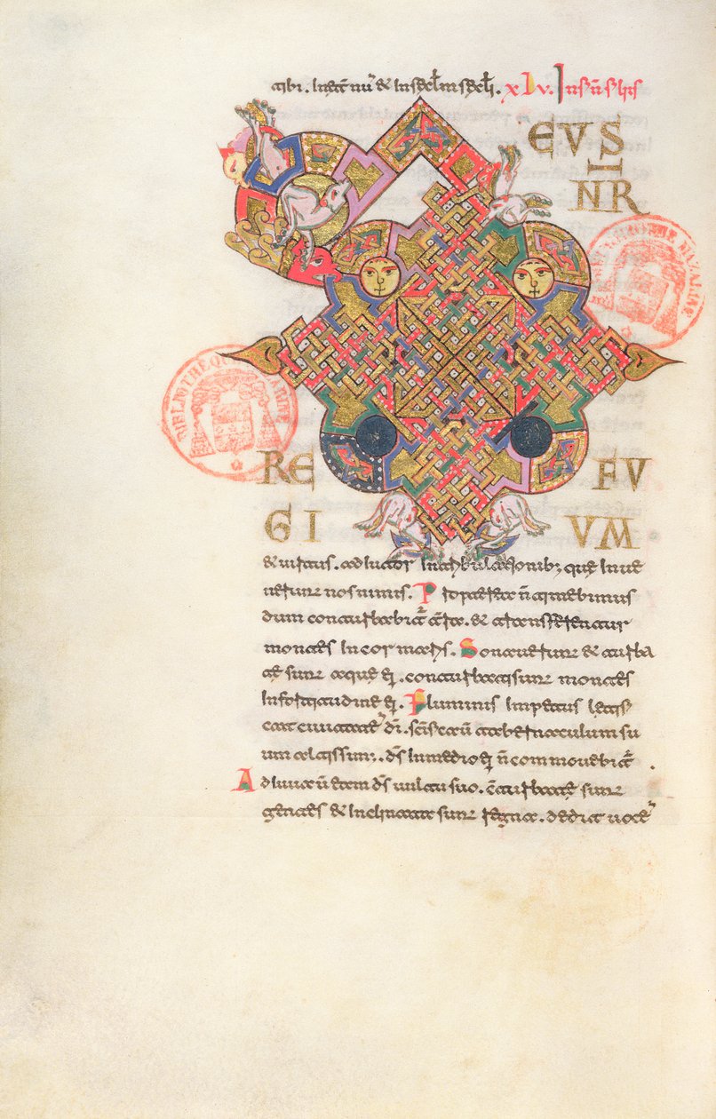 Lettera D (Deus) Iniziale dal Breviario di Monte Cassino da Italian School