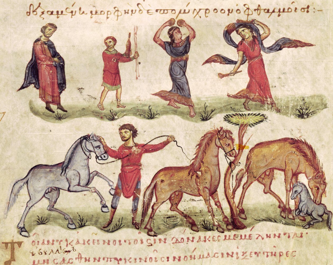 Ms Grec 479 Allenatori di cavalli, illustrazione dall