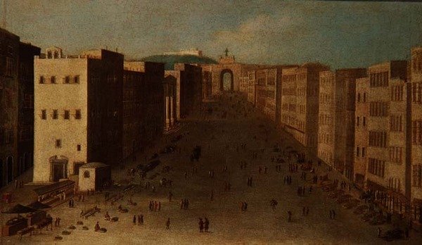 Scena di strada napoletana da Italian School