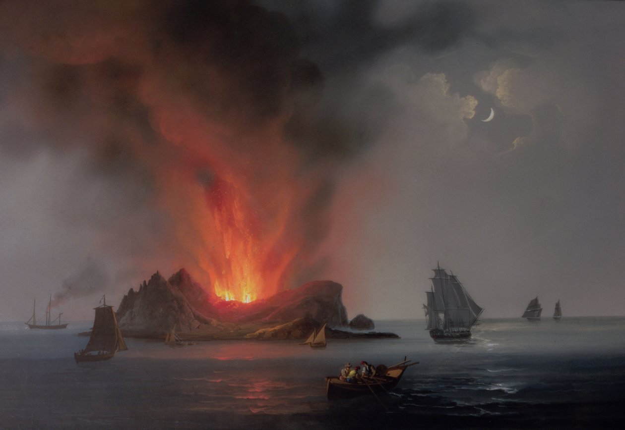 Nuovo Vulcano che Emerge dal Mare intorno alla Sicilia nel 1831 da Italian School