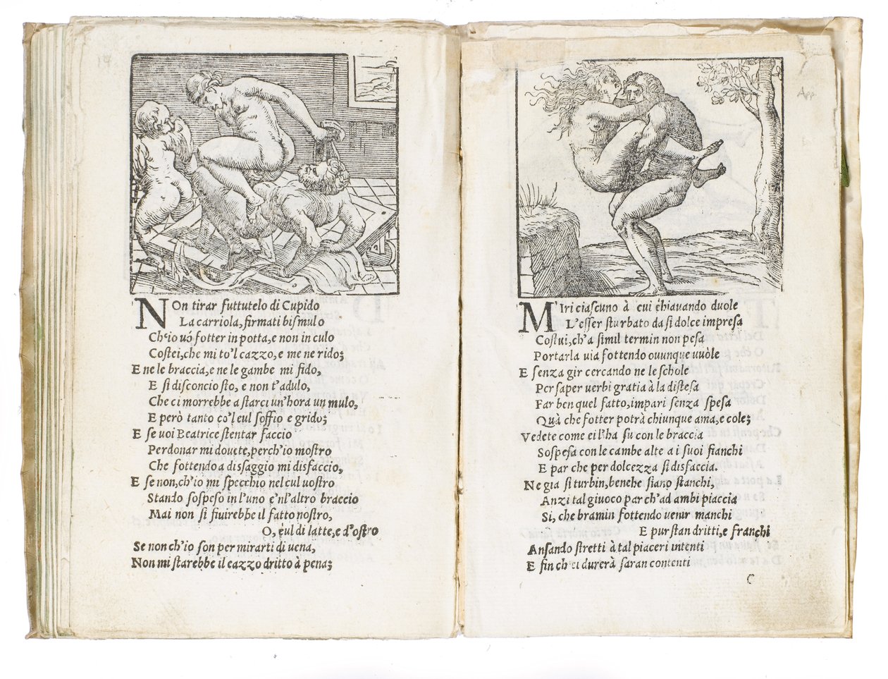 Pagina da "Sonetti Lussuriosi" di Pietro Aretino, illustrata da Giulio Romano e incisa da Marcantonio Raimondi, pubblicata a Venezia, c.1527 da Italian School