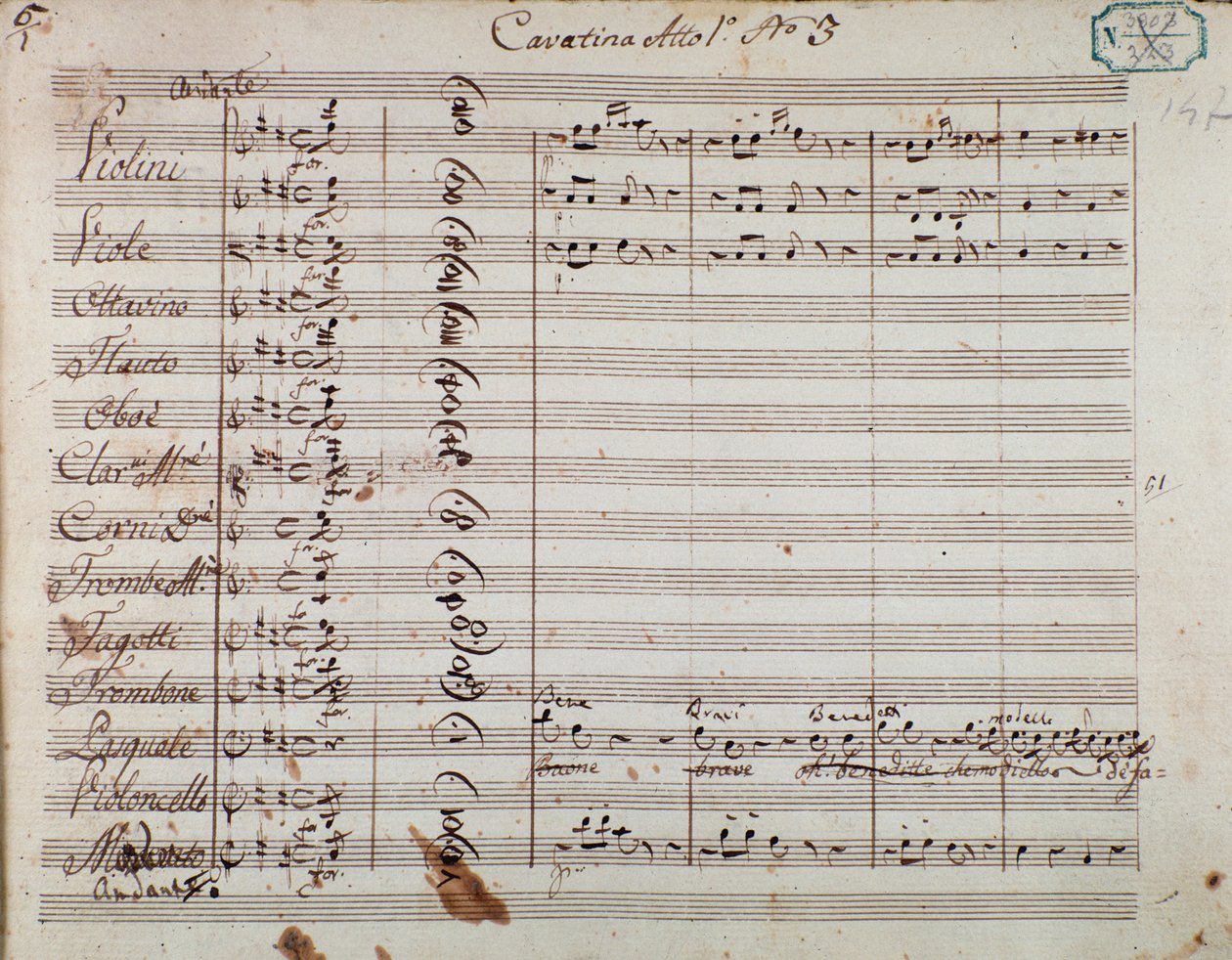 Pagina di spartito musicale dall