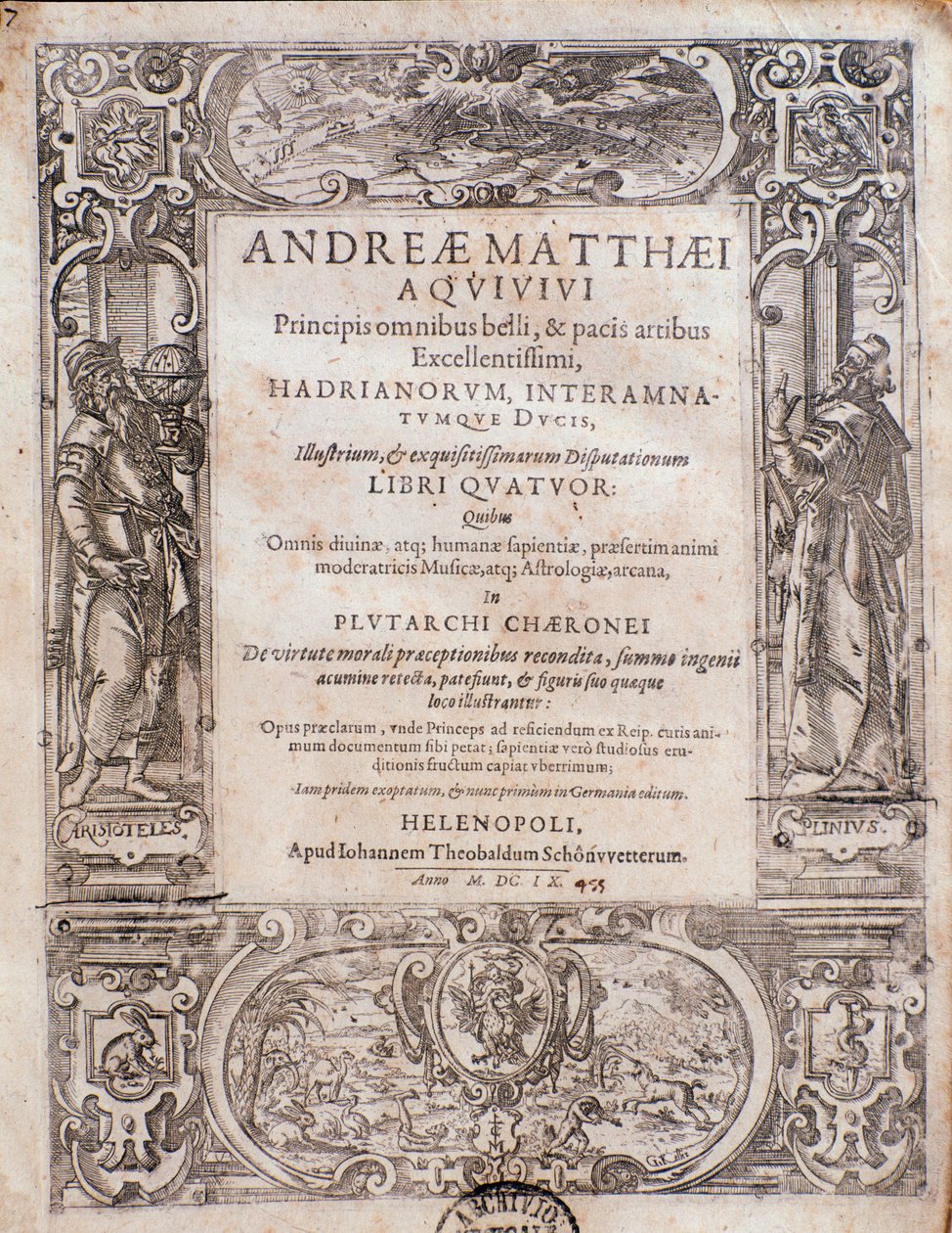 Pagina tratta da Principi omnibus belli di Andrea Matteo Acquaviva da Italian School