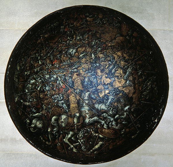 Scudo da parata con scene della storia romana da Italian School