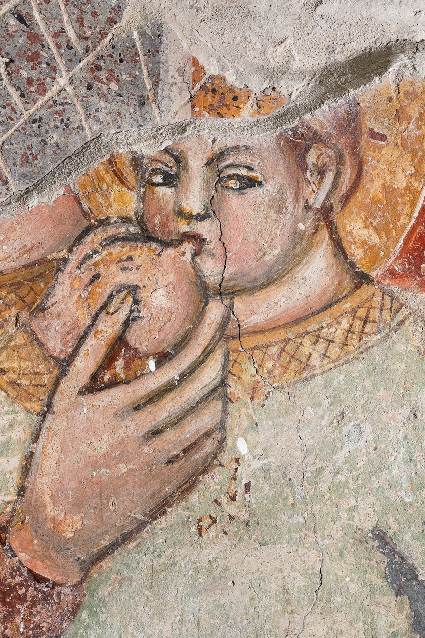 Particolare Madonna che allatta il Bambino; affresco da Italian School