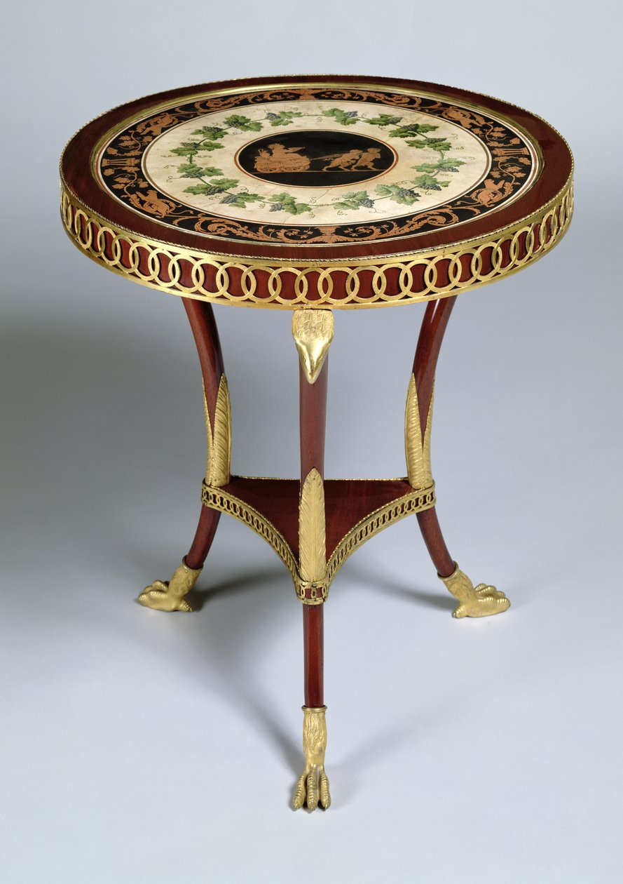 Tavolo a piedistallo, 1804-14 (legno dorato) da Italian School