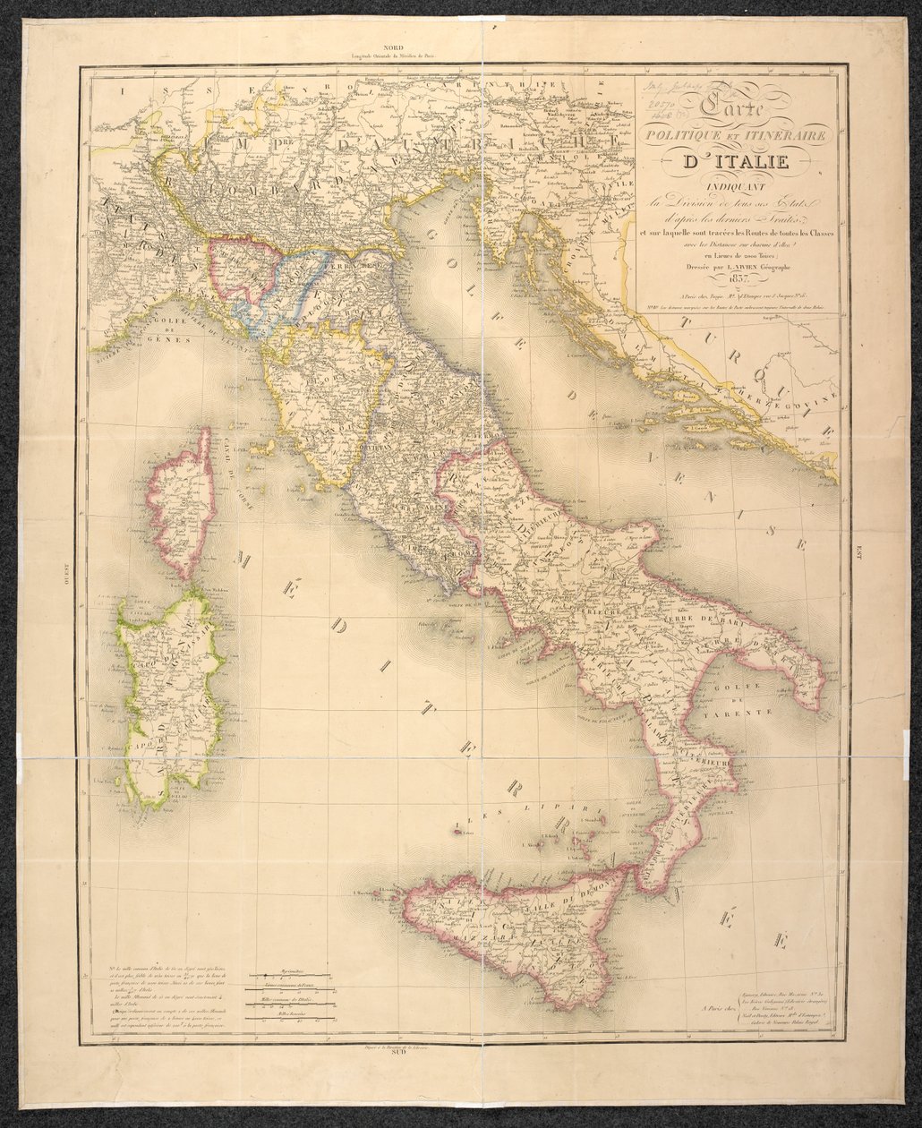 Mappa politica che indica le divisioni degli stati d
