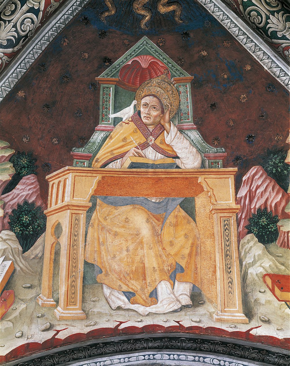 Papa Gregorio I, nella Cappella di Santa Margherita di Antiochia, volta del Santuario di Santa Maria Assunta da Italian School