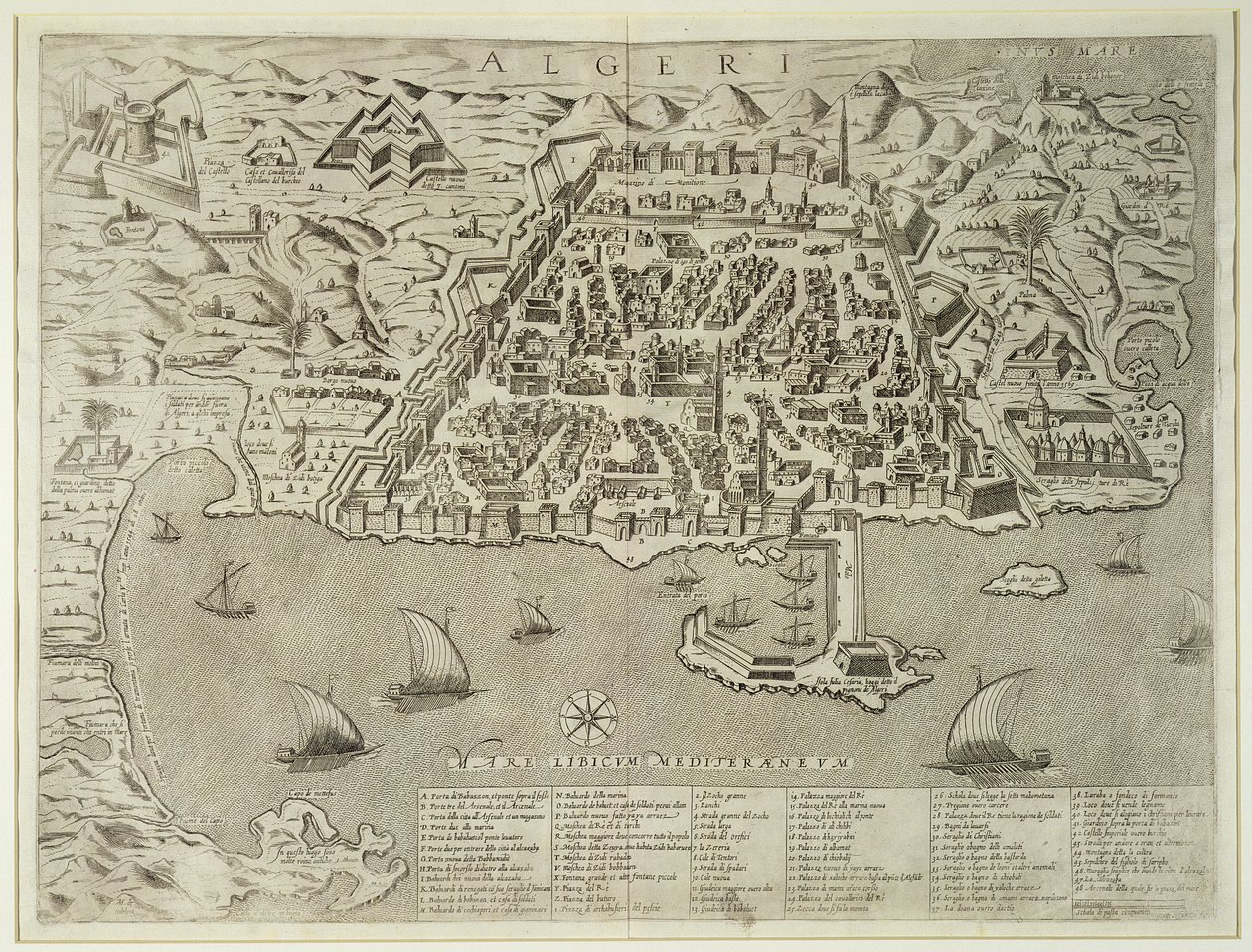 Porto e città di Algeri, c.1572 da Italian School