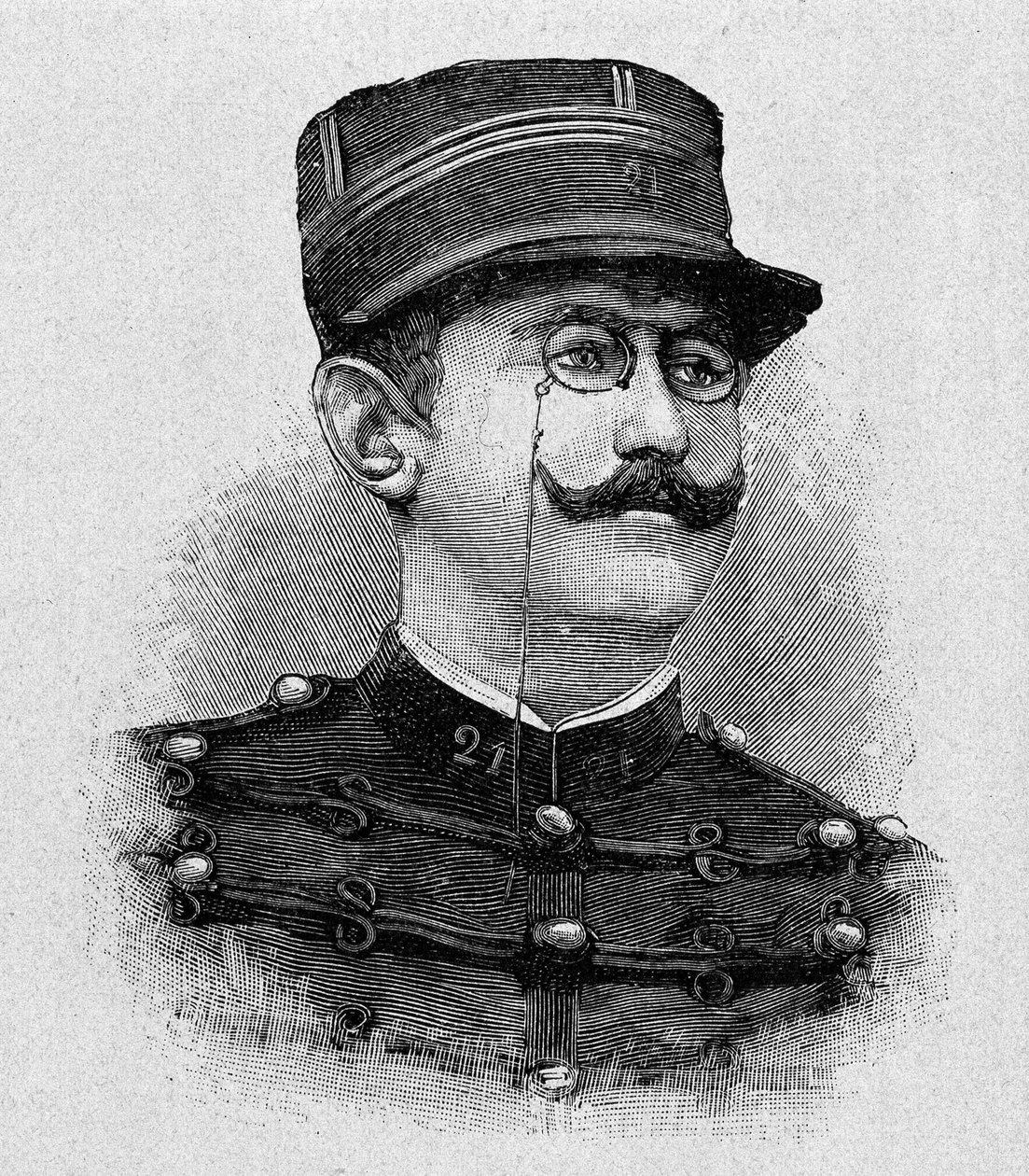 Ritratto di Alfred Dreyfus (incisione) da Italian School
