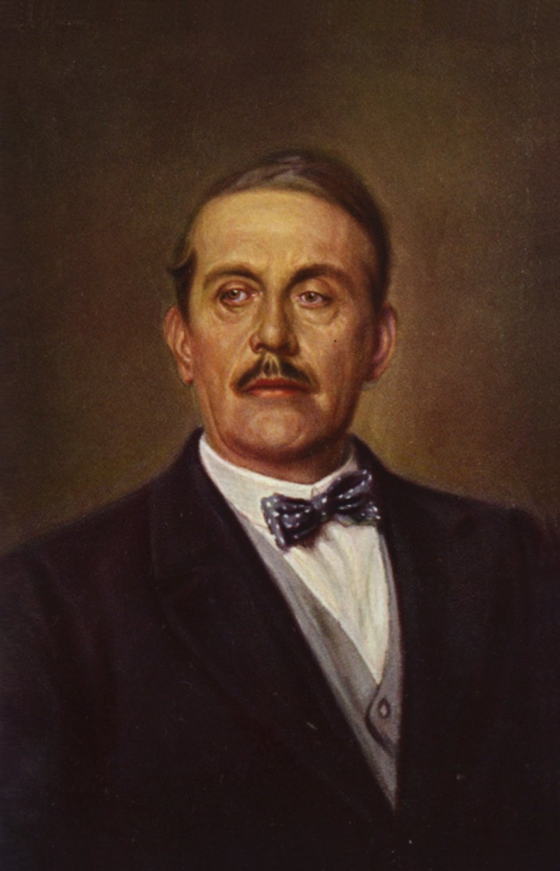 Ritratto di Giacomo Puccini (litografia a colori) da Italian School