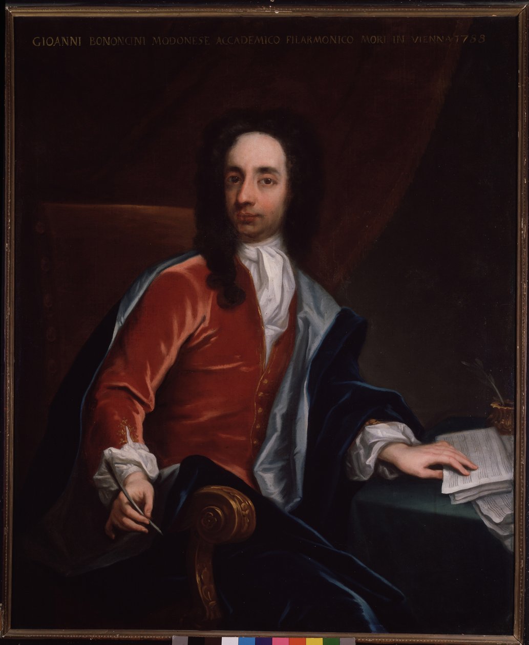 Ritratto di Giovanni Battista Bononcini, compositore e violoncellista barocco italiano da Italian School